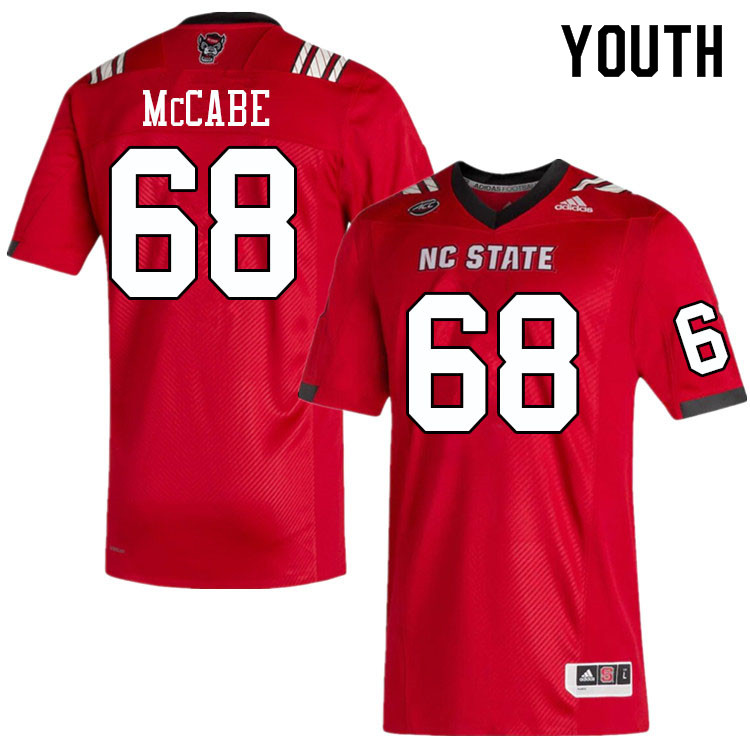 Youth #68 Matt McCabe NC State Wolfpack College Football Jerseys Sale-Red - Click Image to Close